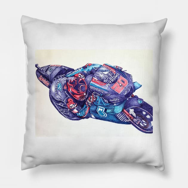 Drawing/Sketching MotoGP Team No 20 Pillow by Roza@Artpage