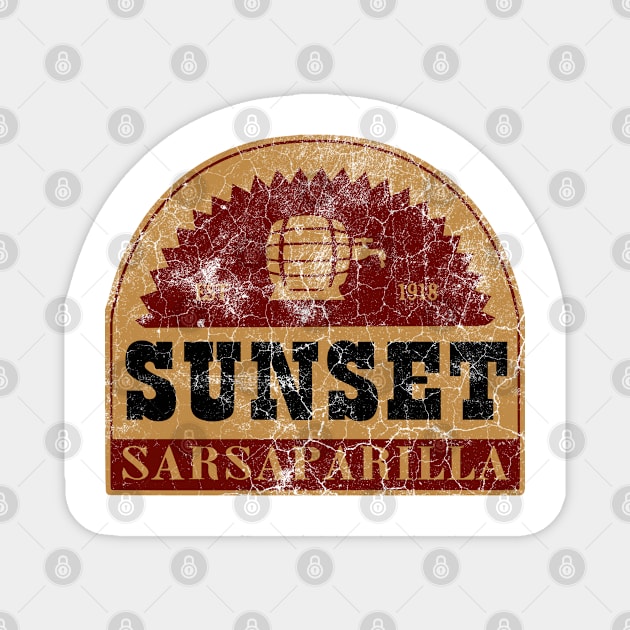 Sunset Sarsaparilla distressed logo Magnet by zuckening