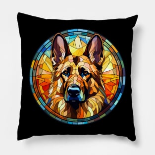 Stained Glass German Shepherd Dog Pillow