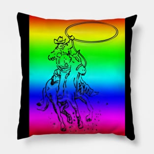 Western Era - Cowboy on Horseback 12 Pillow