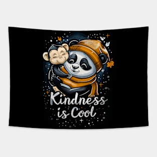 Kindness is Cool-Panda and Monkey 3 Tapestry