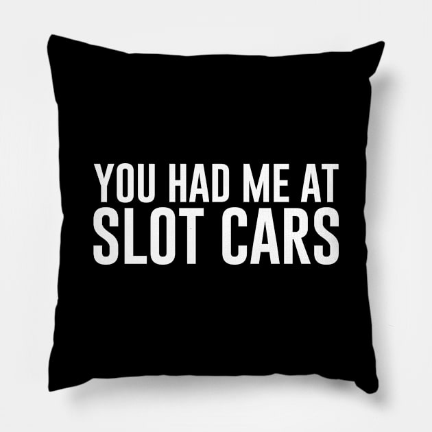 You Had Me at Slot Cars Pillow by newledesigns