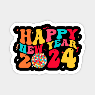 Colourful Happy New Year 2024 Magnet