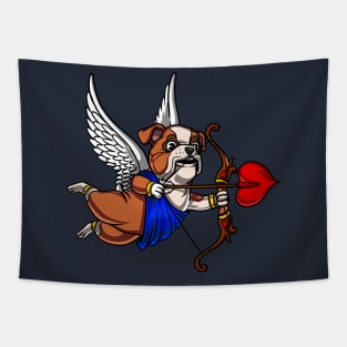 English Bulldog Funny Valentines Day Dog Cupid Tapestry