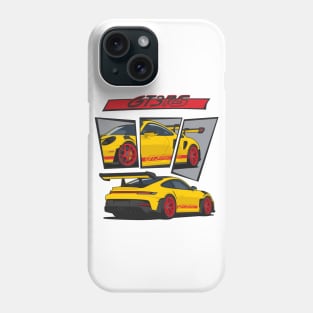 car 911 gt3 rs racing edition detail yellow red Phone Case