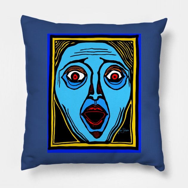 Fright Face Pillow by JSnipe