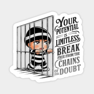 Your potential is limitless, break free from the chains of doubt Magnet