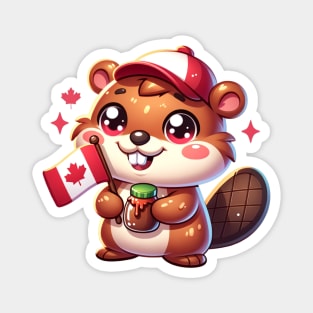 Canada Day Cute Beaver Magnet