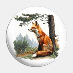 Fox Lovers Pin