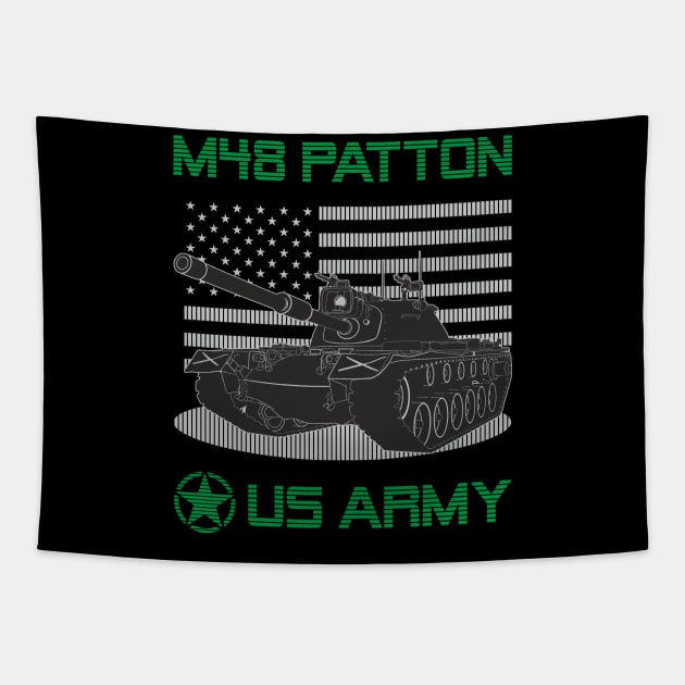 US M48 Patton tank Tapestry by FAawRay