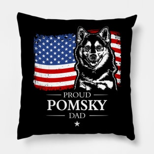 Proud Pomsky Dad American Flag patriotic dog Pillow