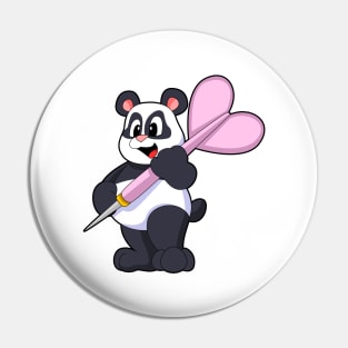 Panda at Darts with Dart Pin