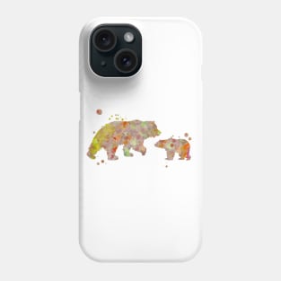Bear Family Watercolor Painting 3 Phone Case