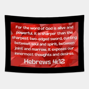 Bible Verse Hebrews 4:12 Tapestry