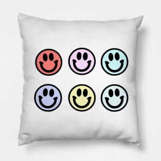 Pastel Happy Faces Sticker Pack Pillow