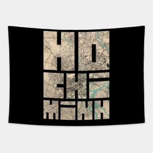 Ho Chi Minh, Vietnam City Map Typography - Vintage Tapestry