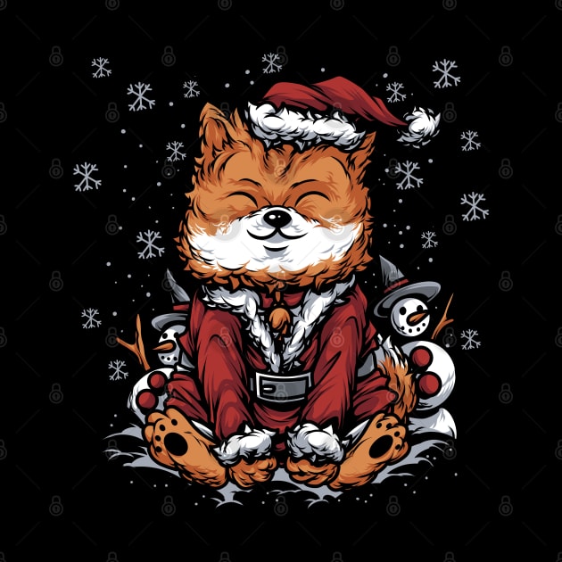 Christmas Dog Shiba Inu Santa Suit by GeekyFairy