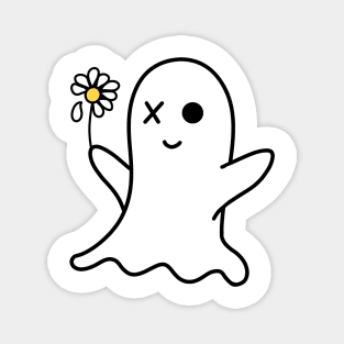 Ghost Holding Daisy Magnet