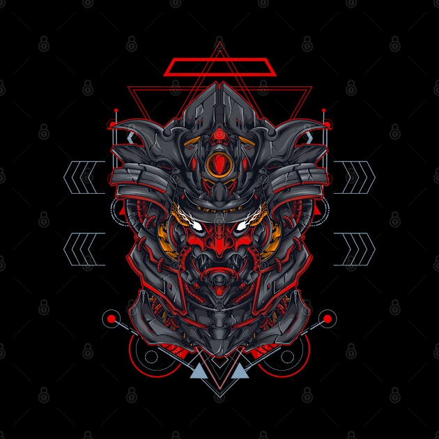 Samurai head - Sacred Geometry by JorgeOrtega88