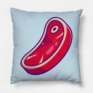 Floating Beef Steak Cartoon Pillow