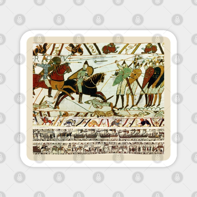 THE BAYEUX TAPESTRY ,BATTLE OF HASTINGS ,NORMAN KNIGHTS HORSEBACK Magnet by BulganLumini