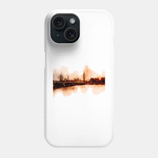 London Big Ben skyline watercolor painting Phone Case