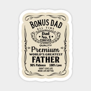 Bonus Dad | No.1 Dad | best dad ever | Father's Day Gift | Dad Birthday Gift Magnet