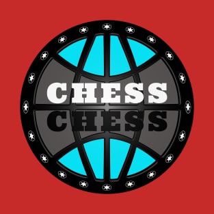 Chess Logo in Black, White and Turquoise T-Shirt