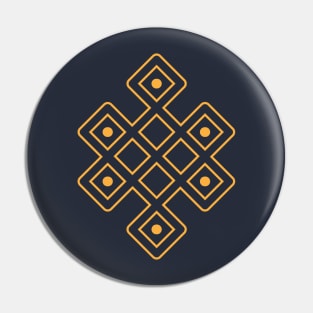 Tibetan Endless Knot - Gold Pin