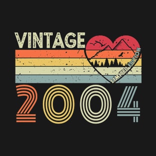 Eighteen Years Old Vintage 2004 Retro 18th Bday Party T-Shirt