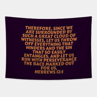 Bible Verse Hebrews 12:1 Tapestry