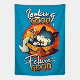 Feline Good - Cute Fancy Cat Tapestry