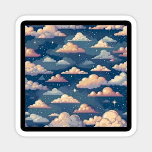 A blue sky and clouds pattern Magnet