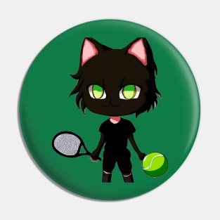 Black Cat Tennis Pin