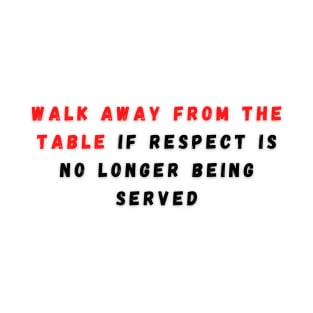 Walk Away from the Table in Red and Black T-Shirt