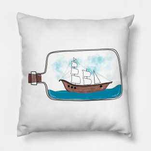 Ship in a bottle Pillow