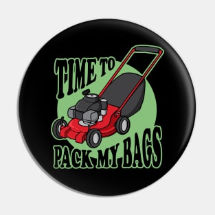 Funny Lawn Mower Grass Cutting and Bagging Pin