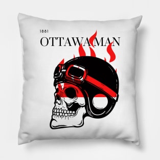 flaming biker motorcycle ottawa man design Pillow