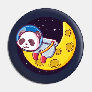 panda astronaut sleeping on the moon Pin