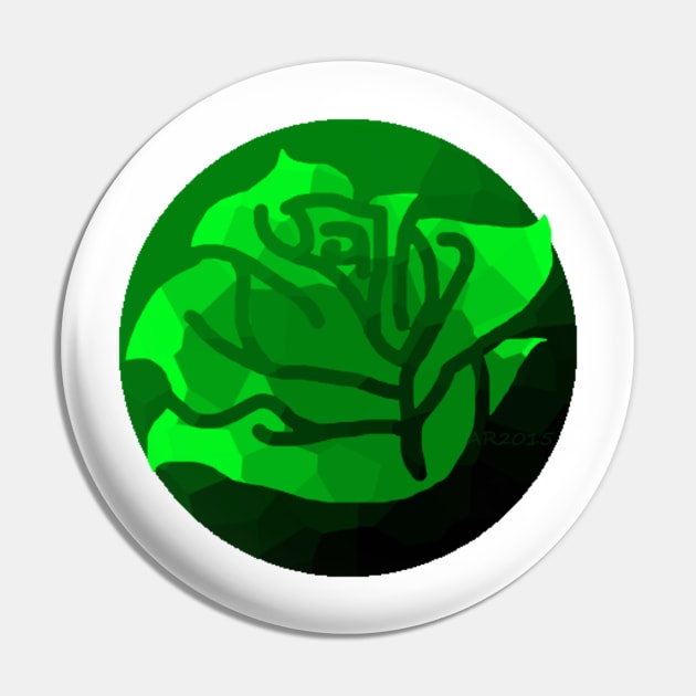 Green Stained Glass Rose Pin by Not Meow Designs 