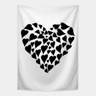 Modern Flowing Hearts in Heart Design Tapestry