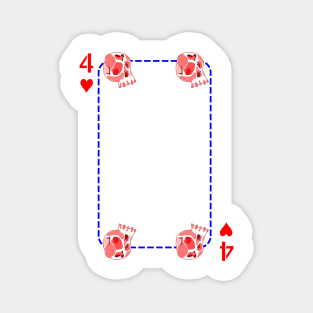 4 of hearts Magnet