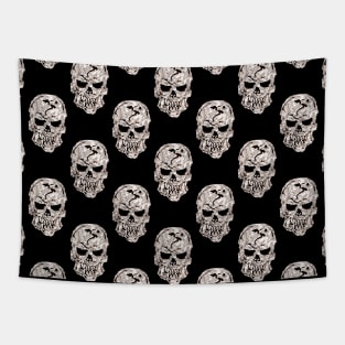 Black and White Skulls Pattern Tapestry