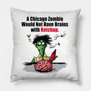 zombie brains cartoon Pillow