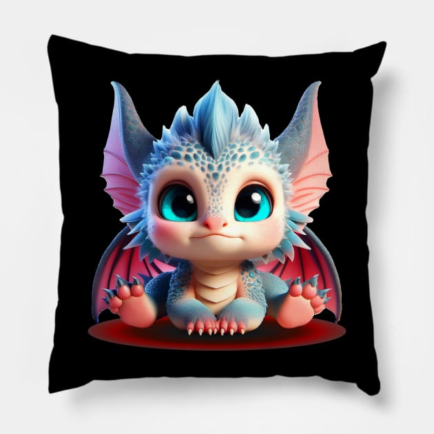 Adorable Baby Dragons | colorful vibes edition Pillow by VISUALUV