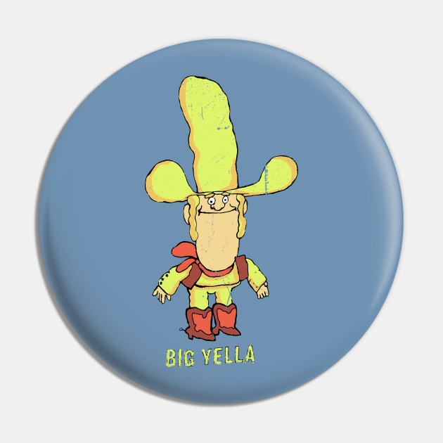 Distressed, Vintage Big Yella Authentic Pin by offsetvinylfilm