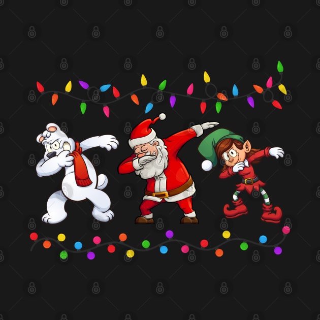 Dabbing Santa Elf Bear Christmas by medrik