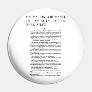 First Edition : George Bernard Shaw Pygmalion Pin