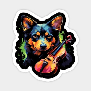 Australian Kelpie Playing Violin Magnet