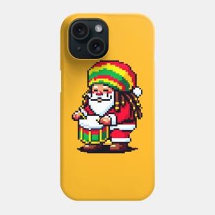 8-Bit Reggae Santa - Tropical Christmas Drums Phone Case